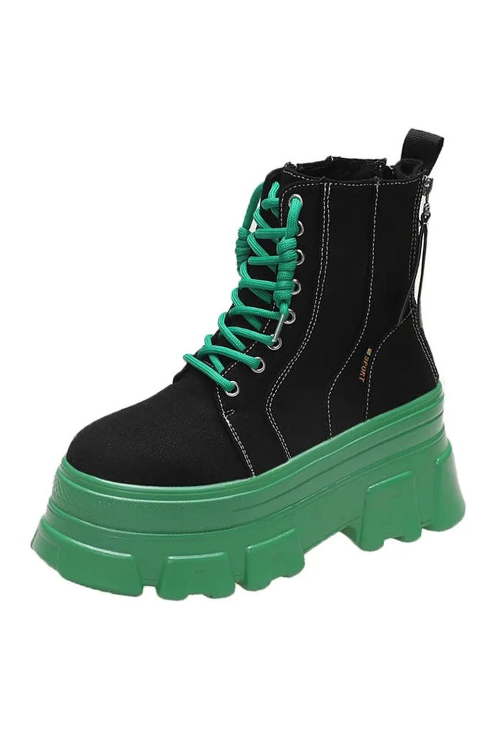 Green Punk Platform Boots -