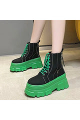 Green Punk Platform Boots Shoptery