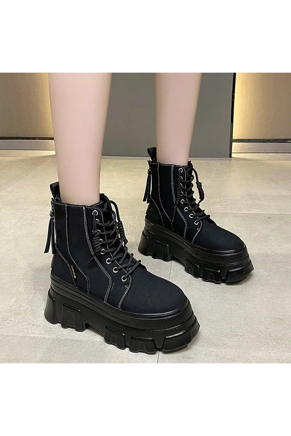 Green Punk Platform Boots Shoptery