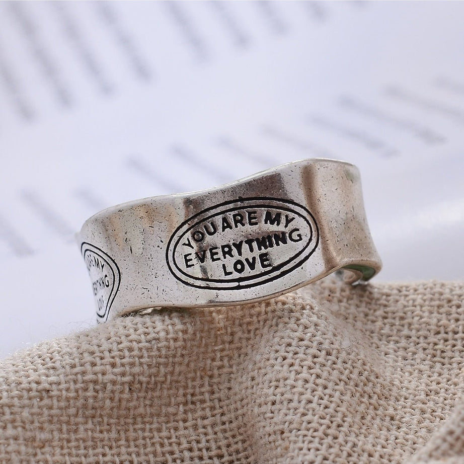 Green Stripe Letter Ring Shoptery