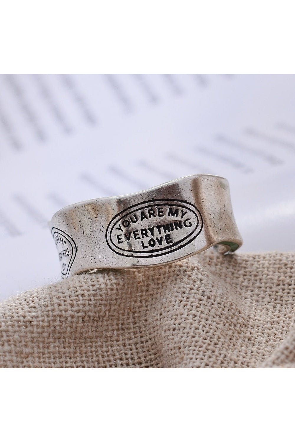 Green Stripe Letter Ring Shoptery