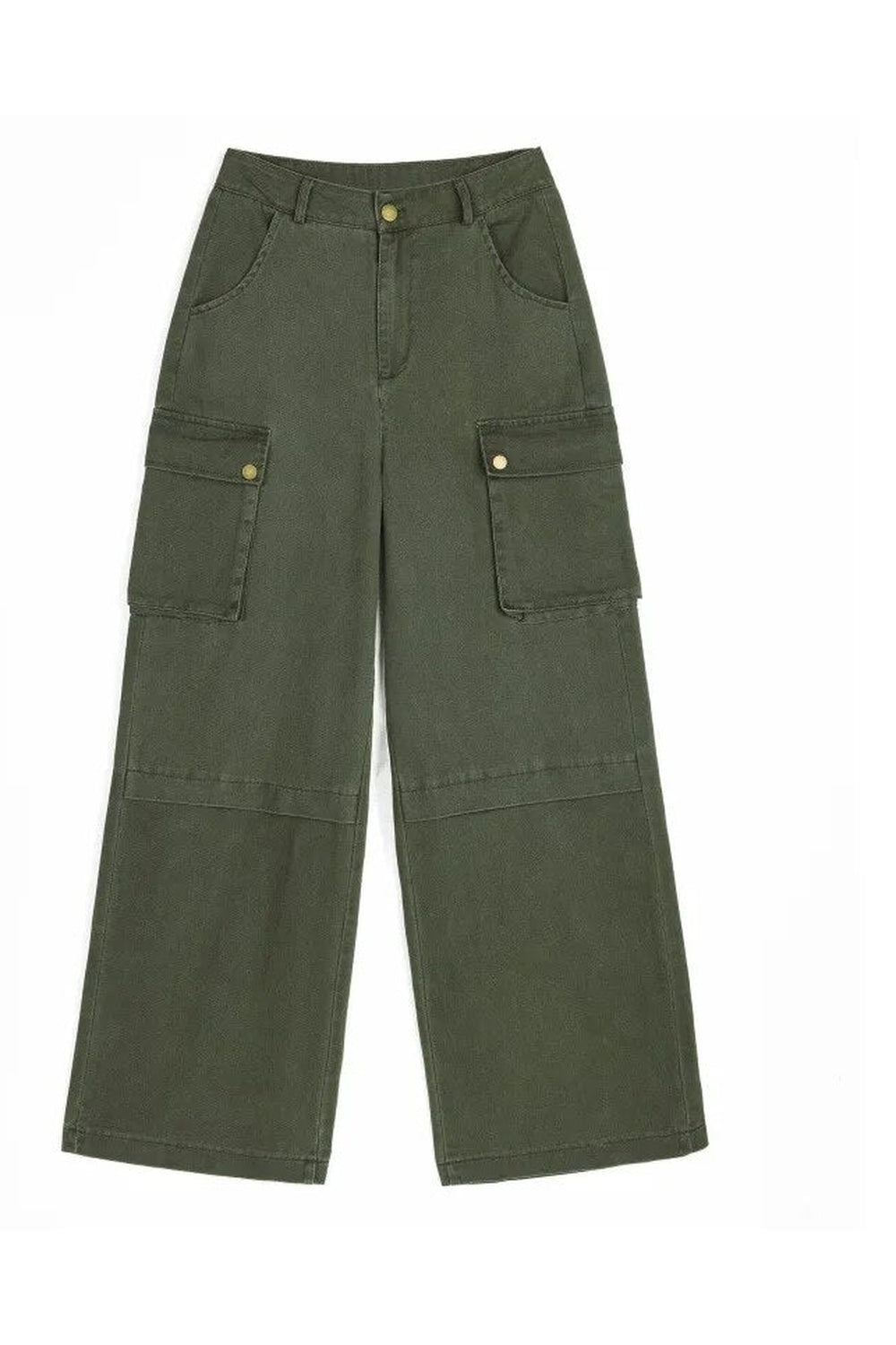 Green Y2K Safari Cargo Pants -