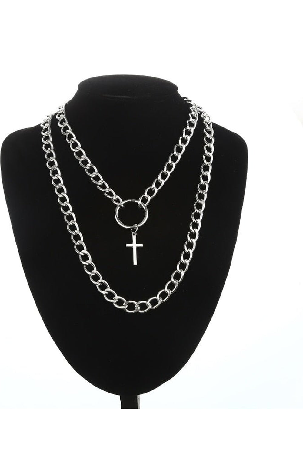 Grunge Aesthetic Cross Necklace - Necklaces