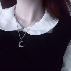 Grunge Aesthetic Moon Necklace Moon Necklace Shoptery