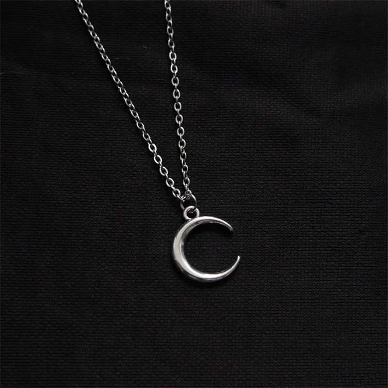 Grunge Aesthetic Moon Necklace Shoptery