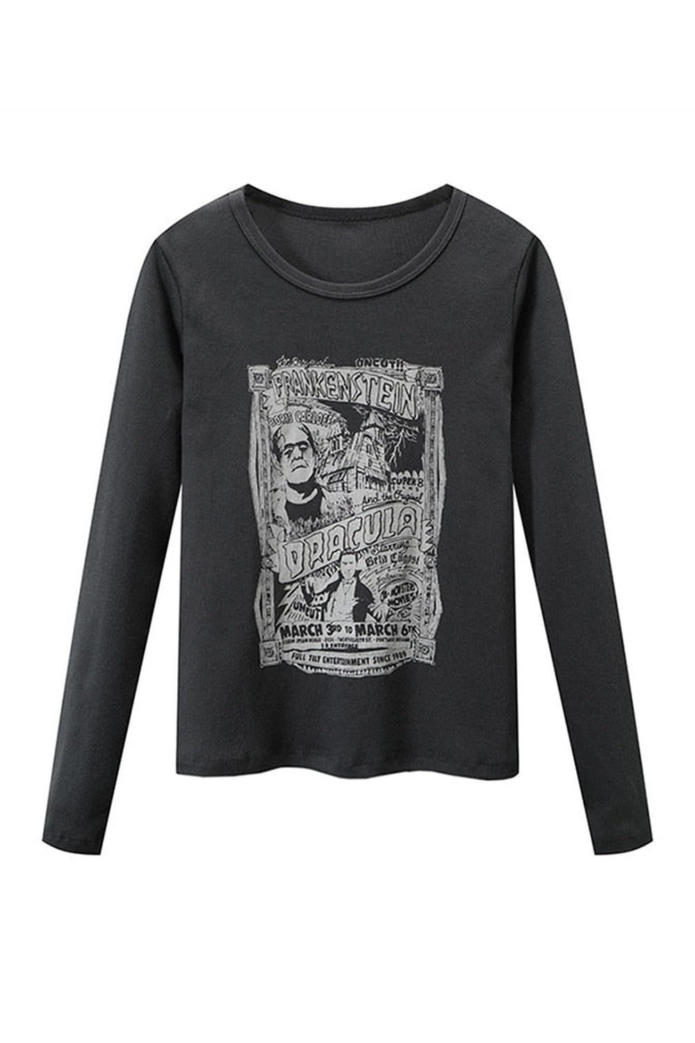 Grunge Cotton Long Sleeve T-shirt - T-shirts