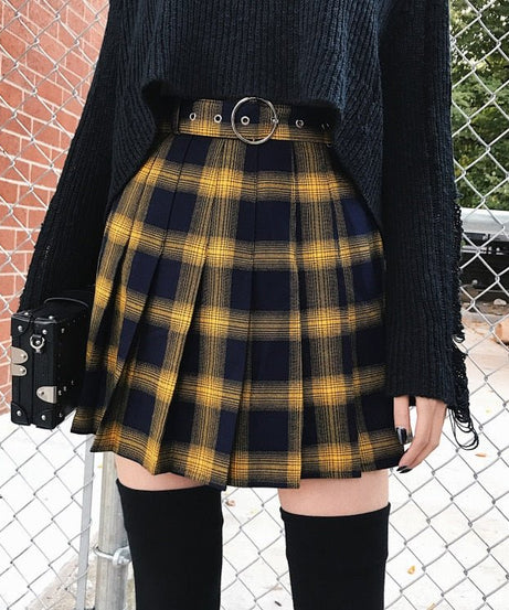 Grunge Fashion Pleated Skirt - Skirts
