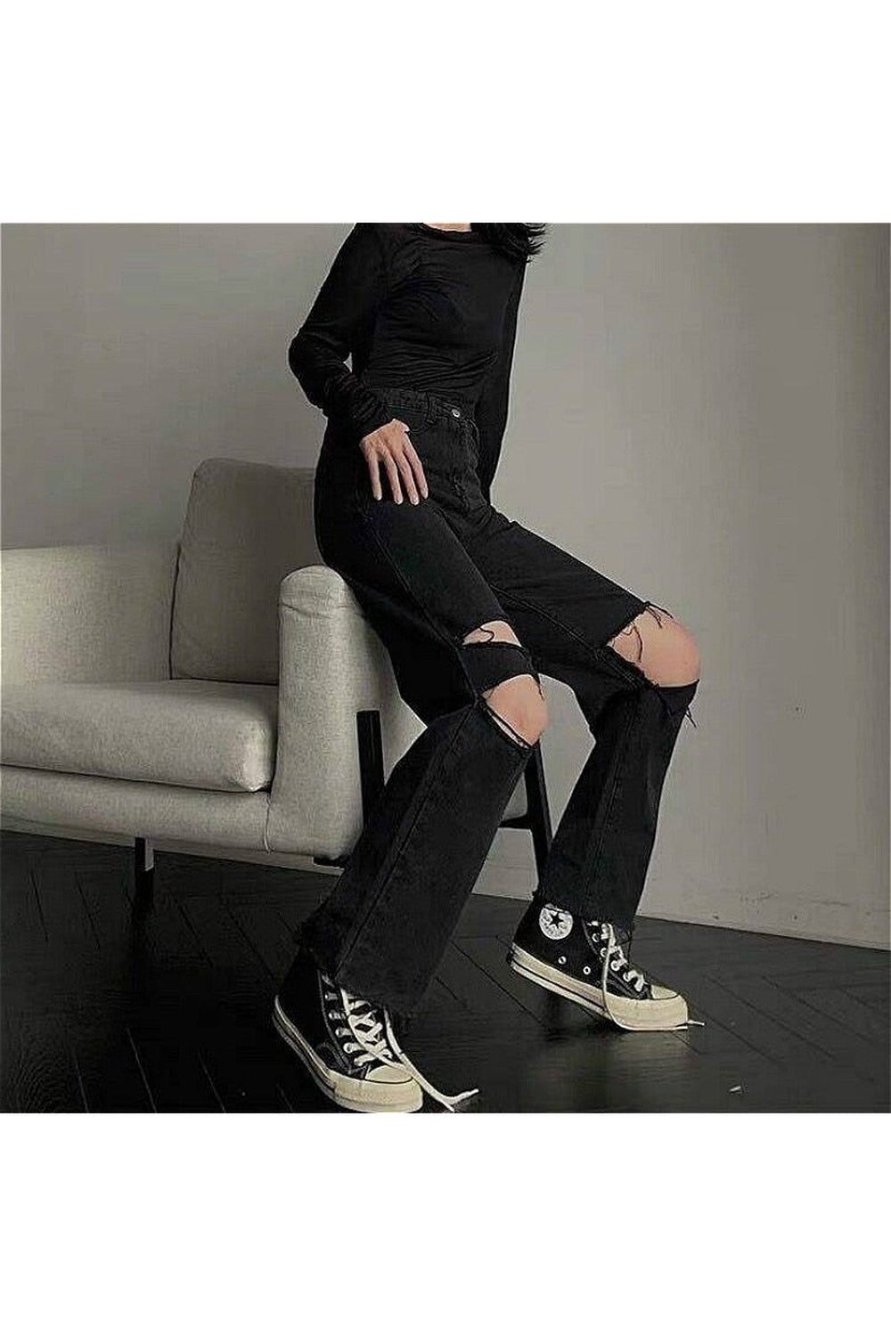 Grunge Hole Jeans - Jeans