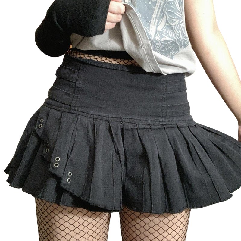 Grunge Pleated Skirt - Skirts