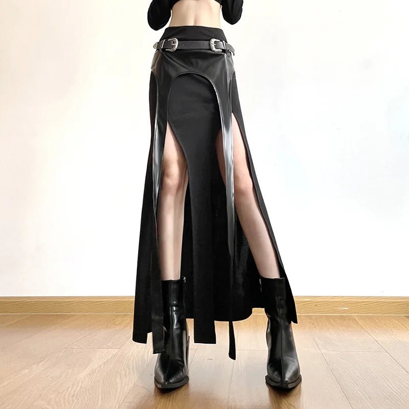 Grunge Punk Irregular Long Skirt -