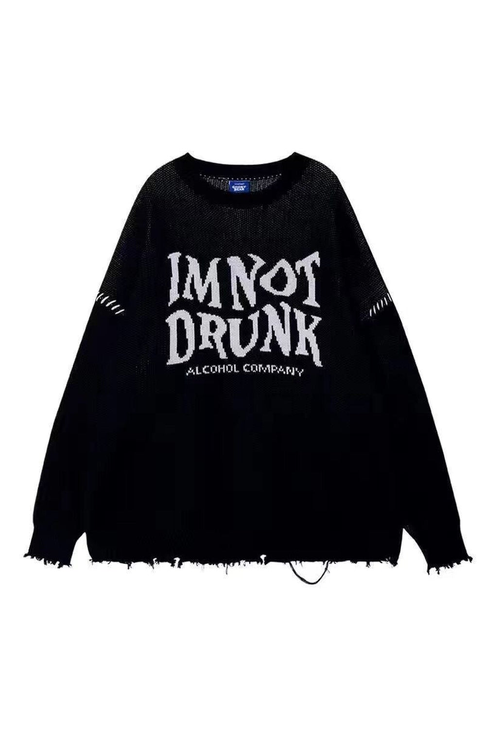 Grunge Punk Oversized Sweater - Sweaters