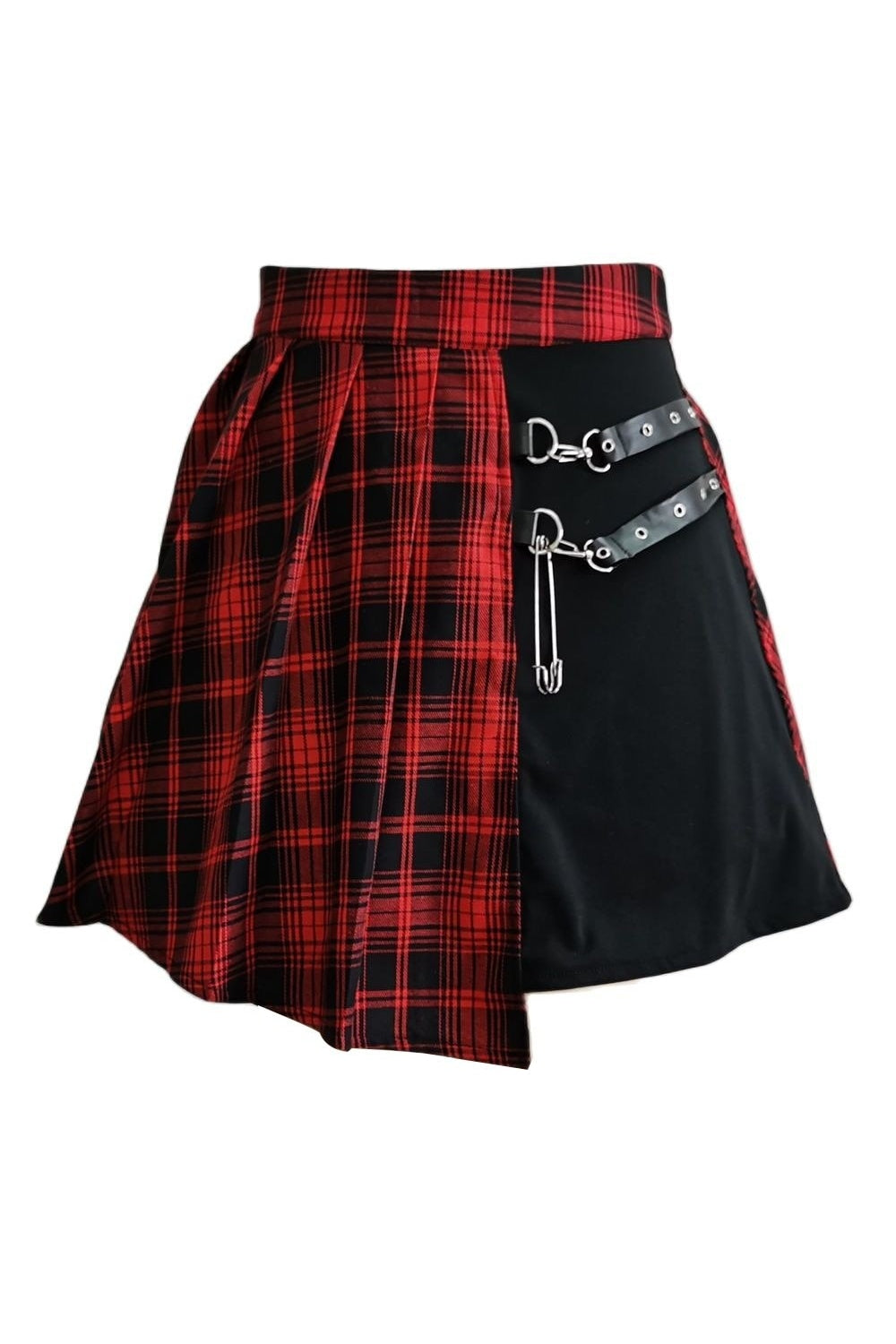 Grunge & Skate Girl Irregular Mini Skirt Red Shoptery
