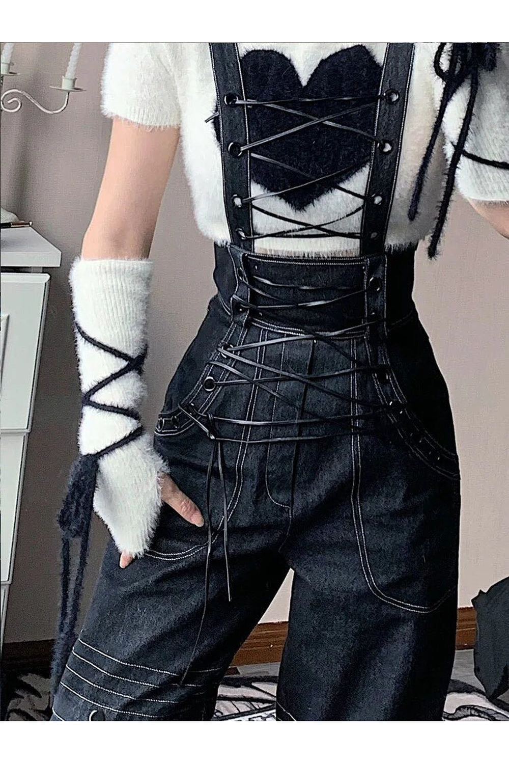 Edgy Bandage High Waist Pants Shoptery