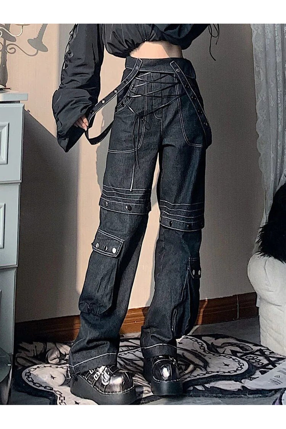 Edgy Bandage High Waist Pants Shoptery