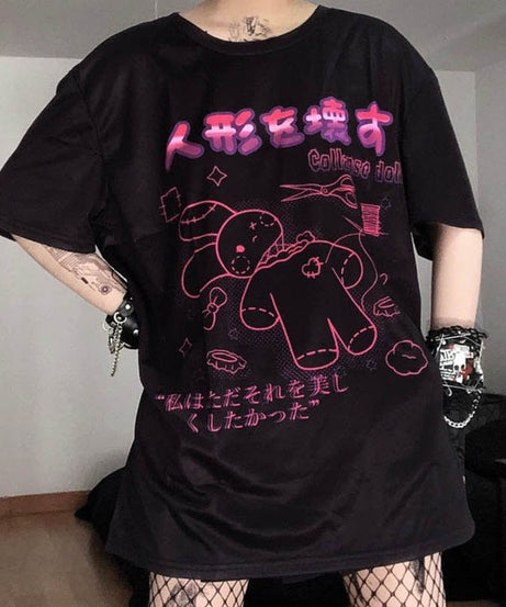 Harajuku Bunny Print T-shirts - T-shirts