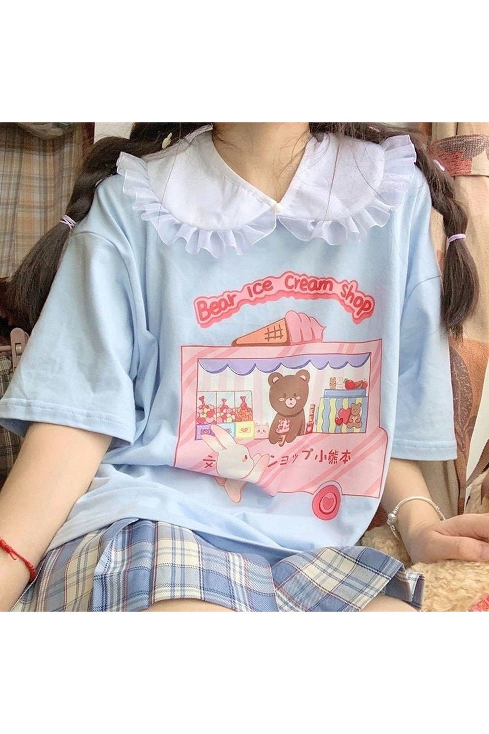 Harajuku Cute Bear Ice Cream T-shirt - T-shirts