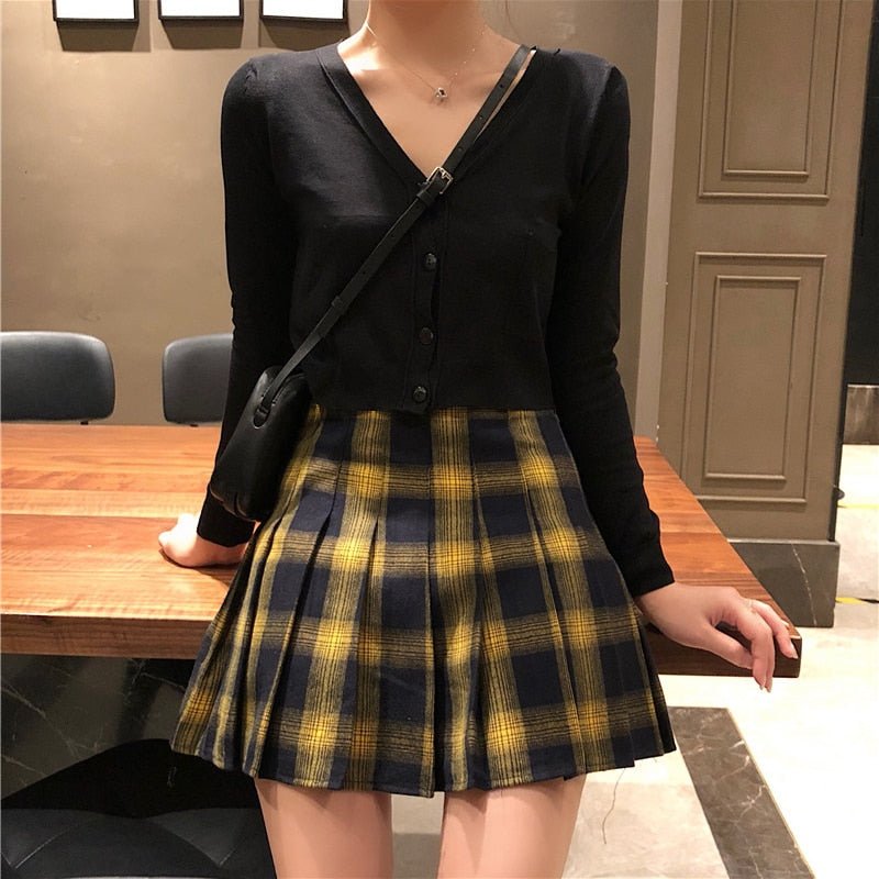 Harajuku Fashion Cute Plaid Skirt - Skirts