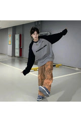 Acubi Letter Print Oversize Sweatshirt Shoptery