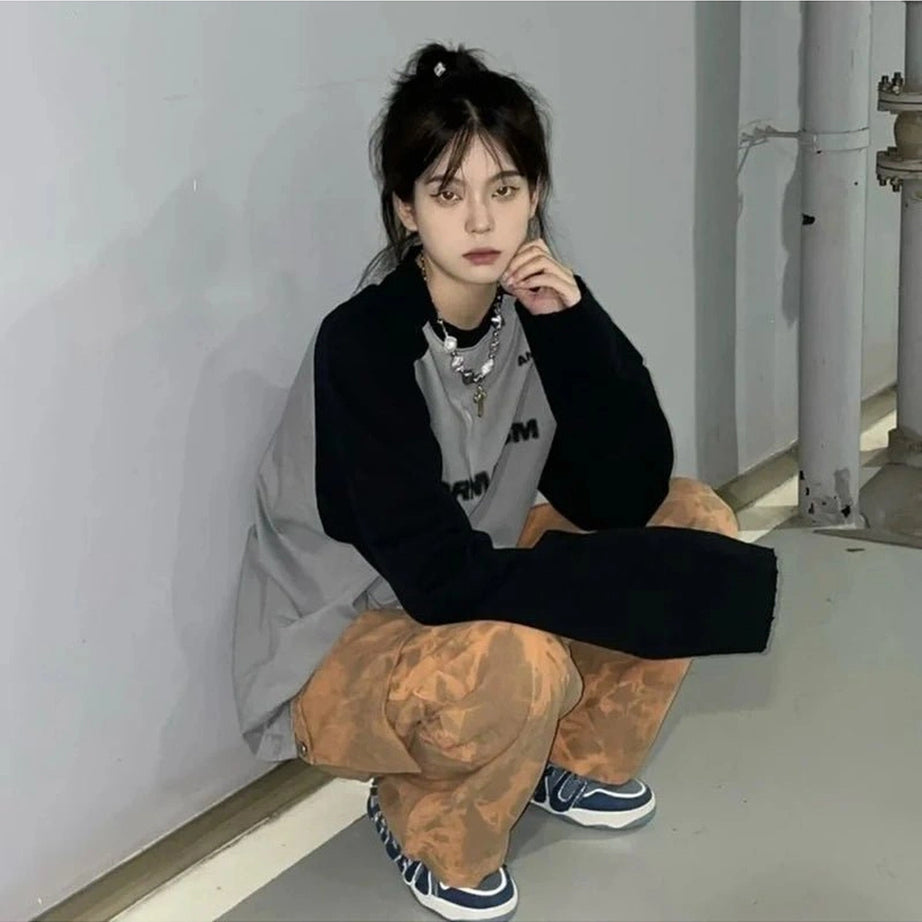 Acubi Letter Print Oversize Sweatshirt Shoptery