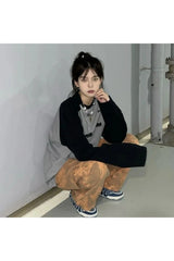 Acubi Letter Print Oversize Sweatshirt Shoptery