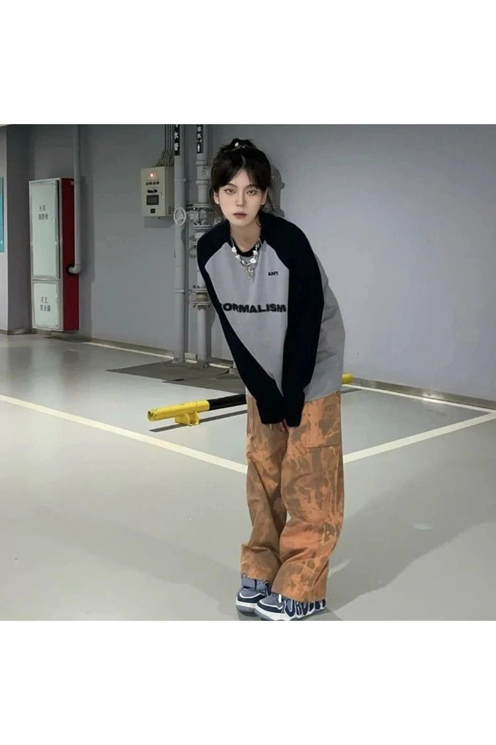 Acubi Letter Print Oversize Sweatshirt Shoptery