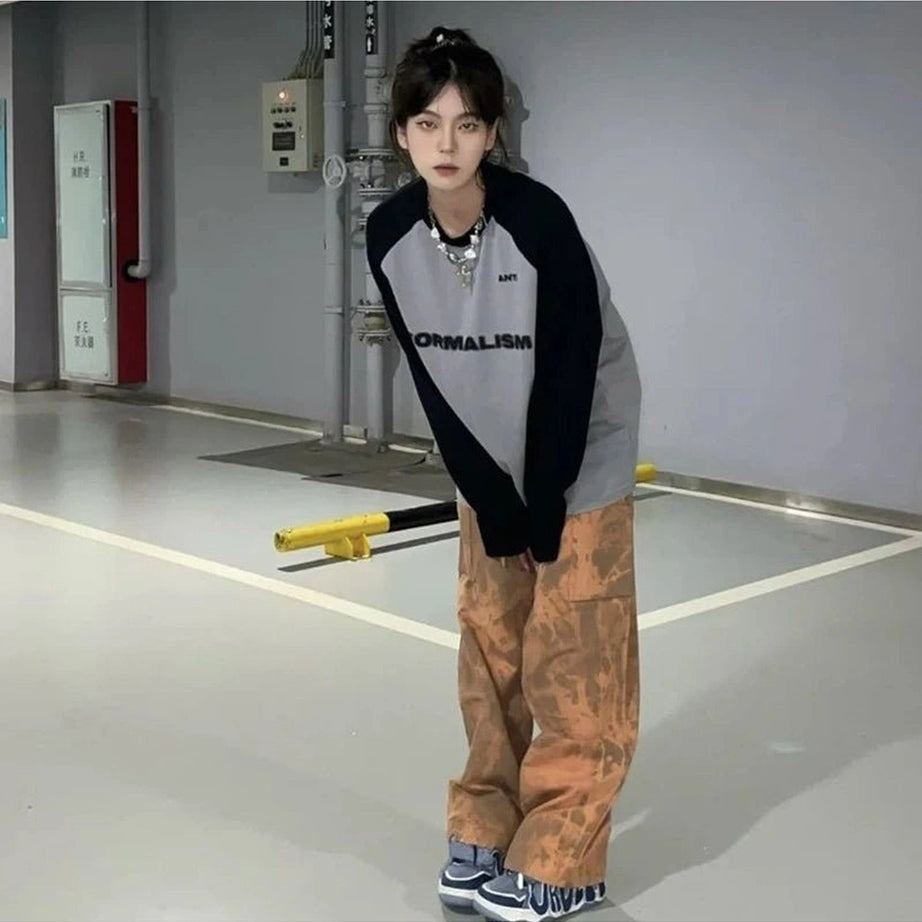 Acubi Letter Print Oversize Sweatshirt Shoptery