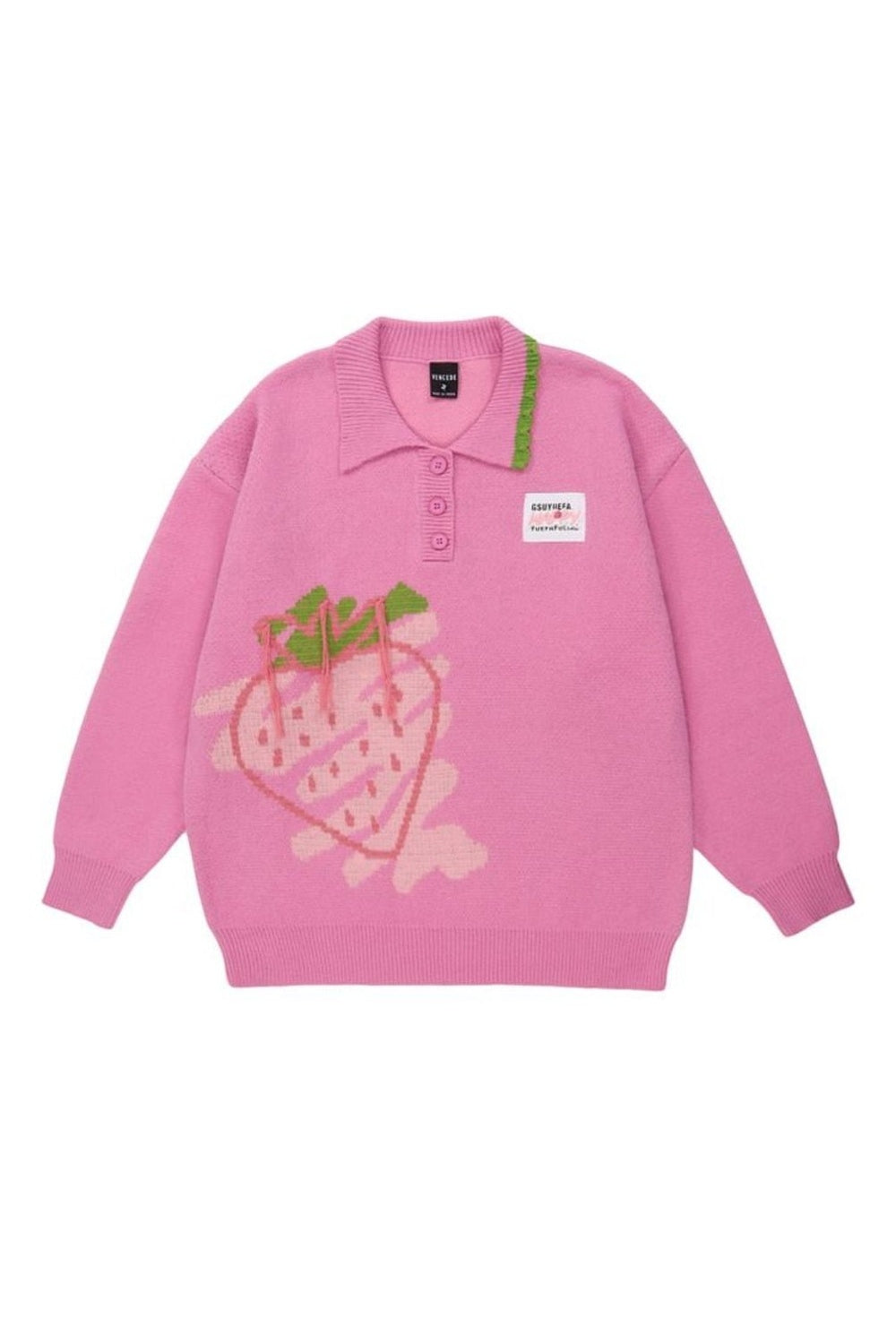 Harajuku Strawberry Knit Sweater - Sweaters