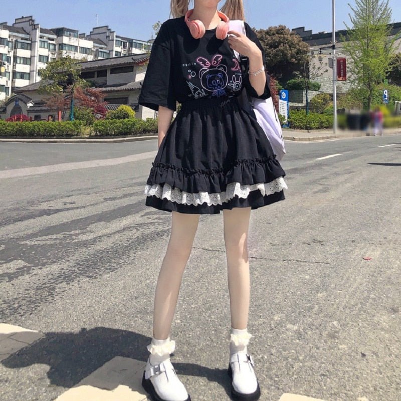 Harajuku Summer Ruffle Skirt - Skirts