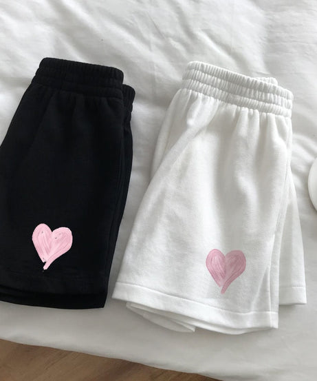 Heart-Shaped Print Shorts - Shorts