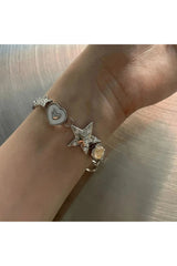 Heart Star Chain Bracelet Y2K Fairy Jewelry Shoptery