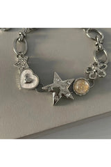 Heart Star Chain Bracelet Y2K Fairy Jewelry Shoptery