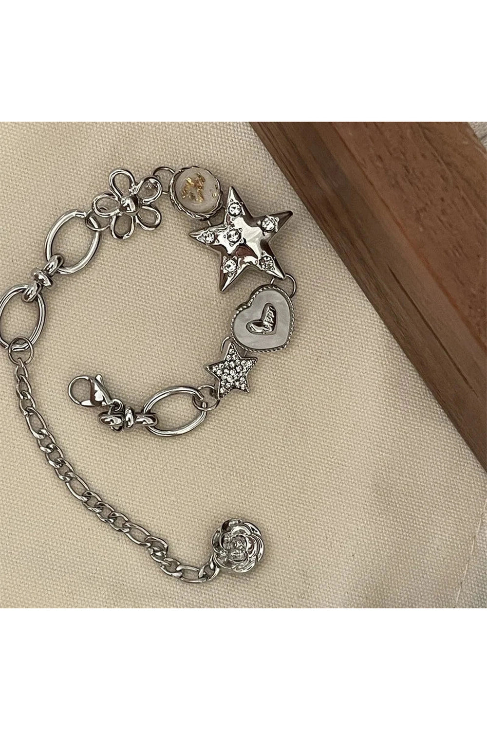 Heart Star Chain Bracelet Y2K Fairy Jewelry Shoptery