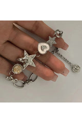 Heart Star Chain Bracelet Y2K Fairy Jewelry Shoptery