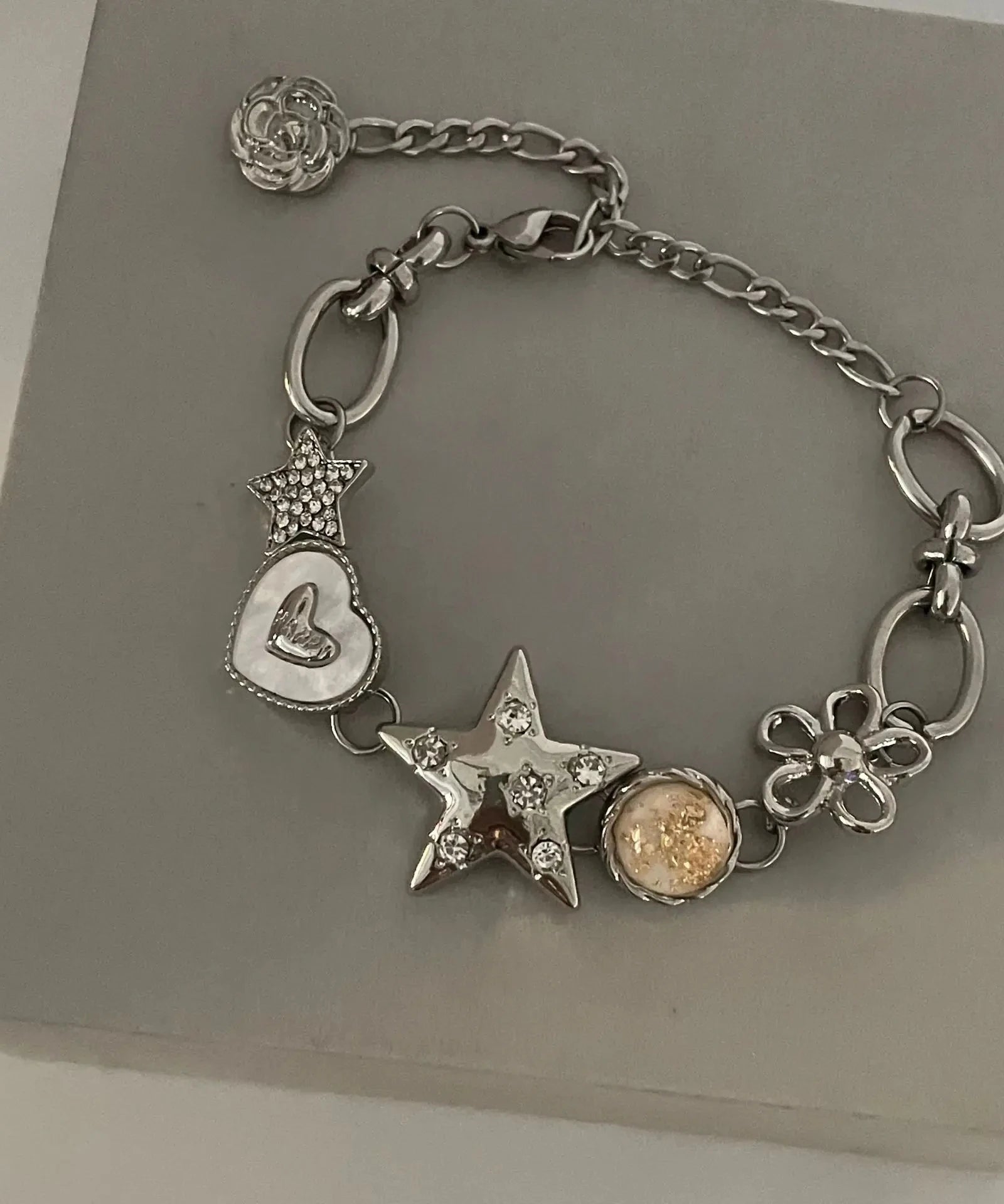 Heart Star Chain Bracelet Y2K Fairy Jewelry -