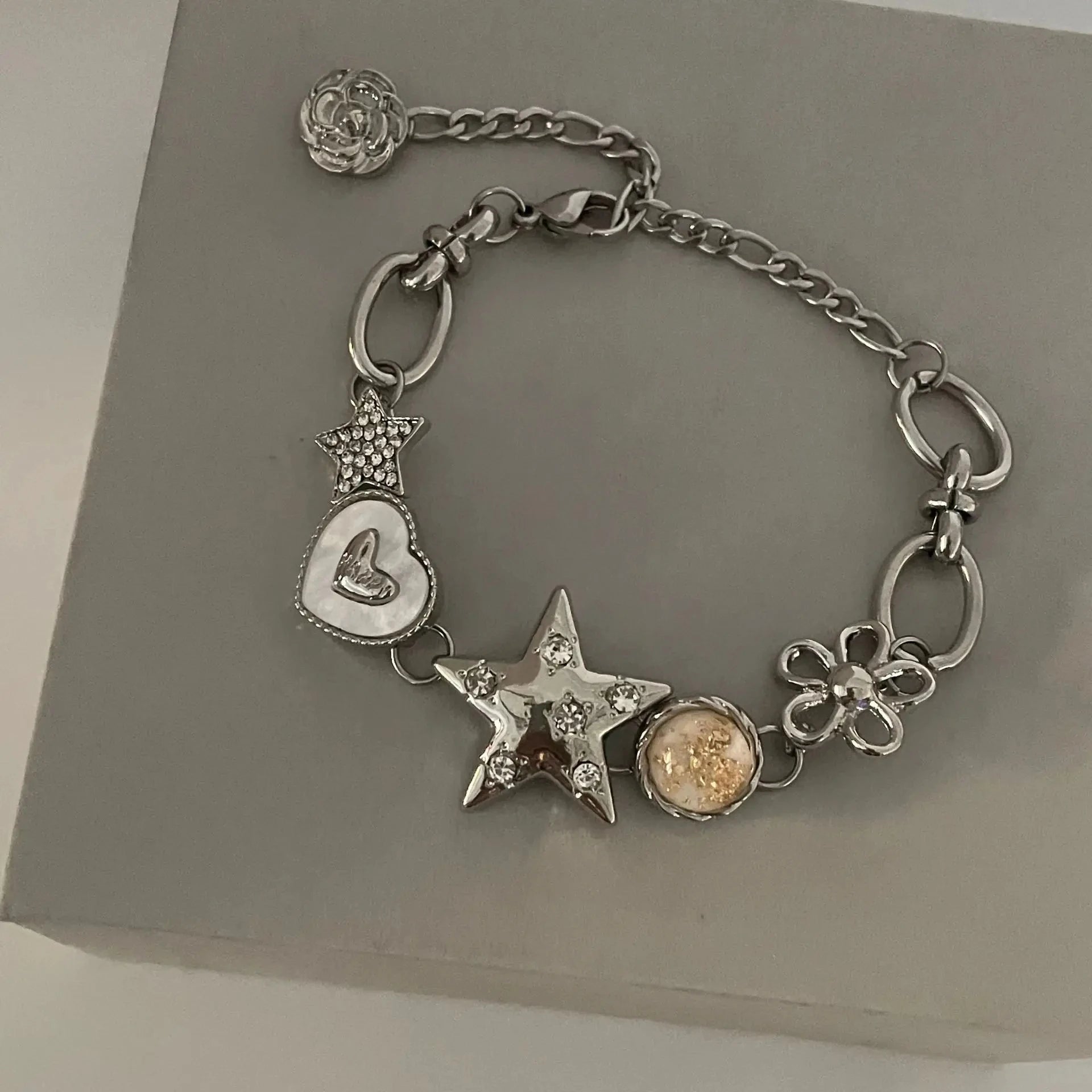 Heart Star Chain Bracelet Y2K Fairy Jewelry -