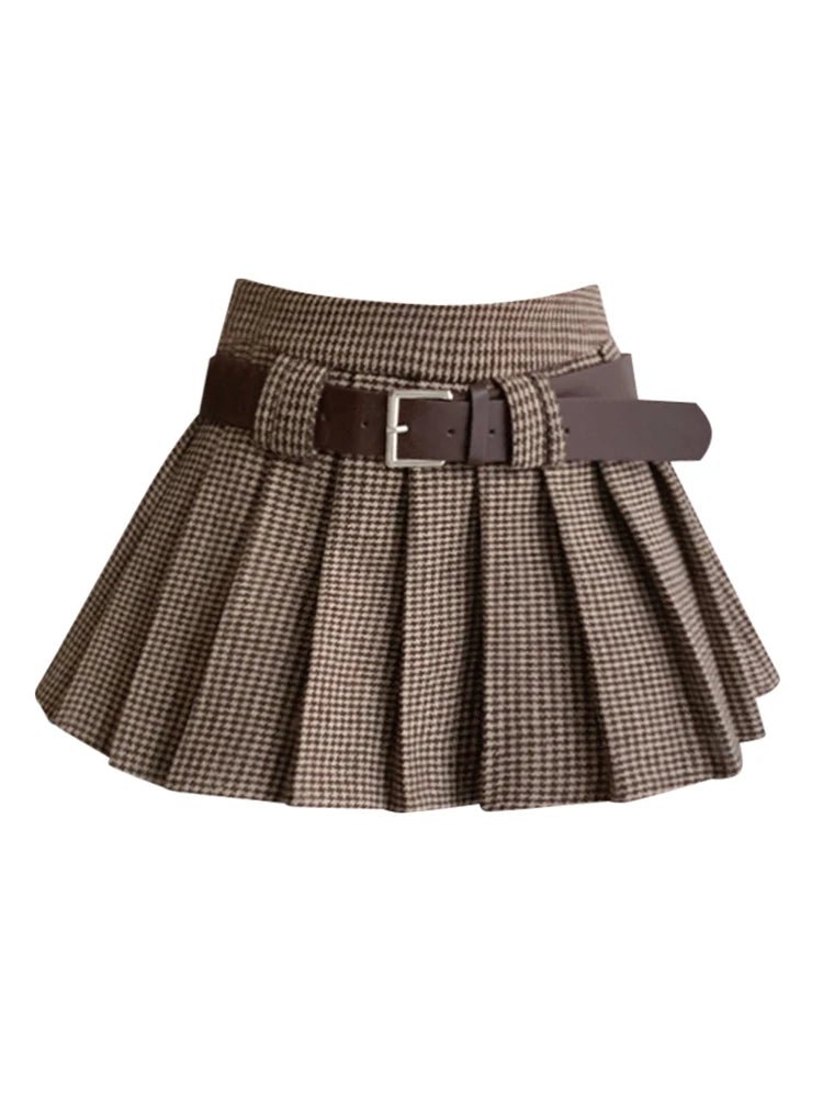 Heritage Houndstooth Pleated Skirt -
