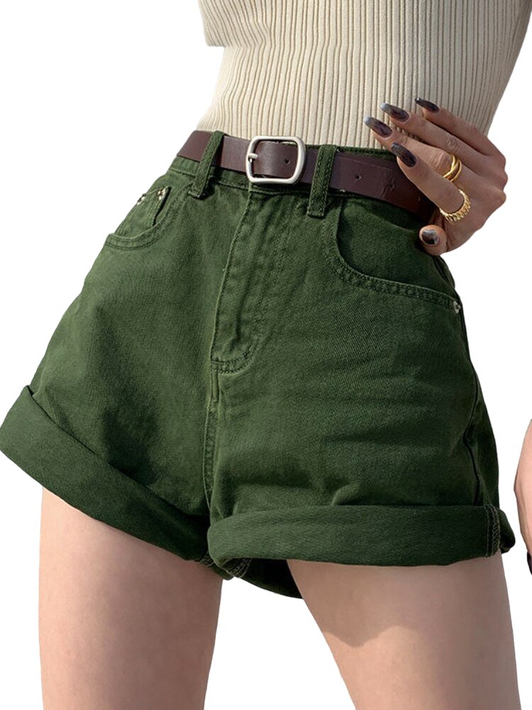 High Waist Casual Denim Shorts - Shorts
