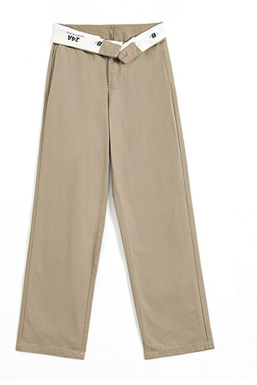 High Waist Pants Pockets Loose High Street - Pants