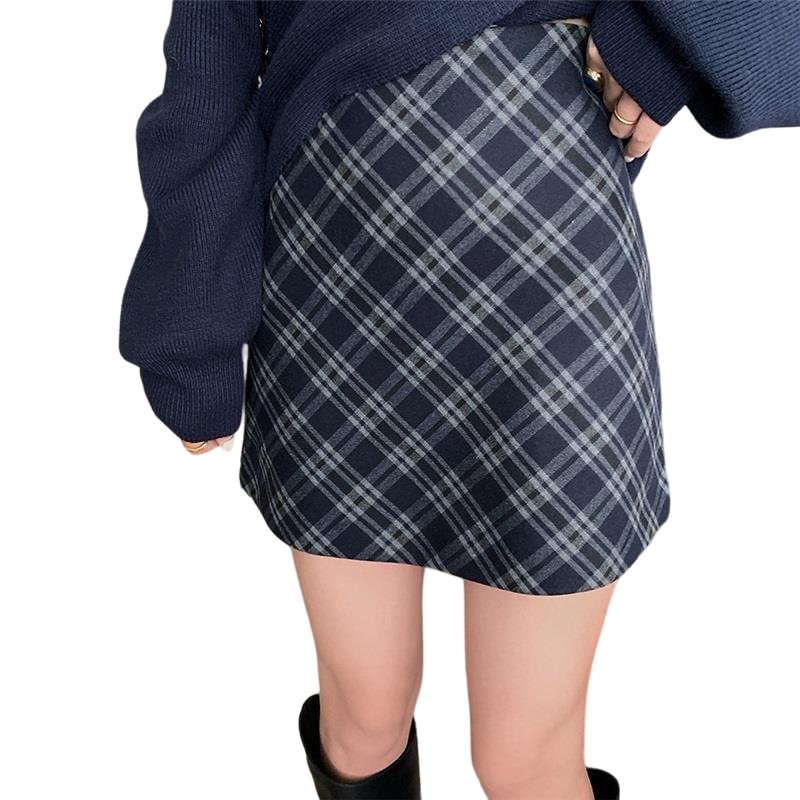 High Waist Plaid Skirt - Skirts