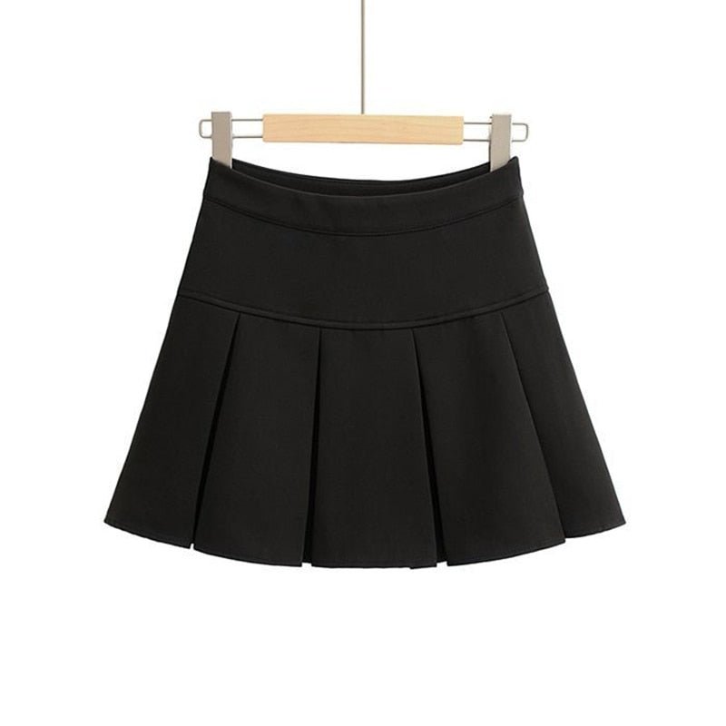High Waist Pleated Mini Skirt - Skirts