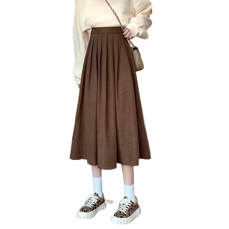 High Waist Pleated Skirt Elegant College Style - Skirts