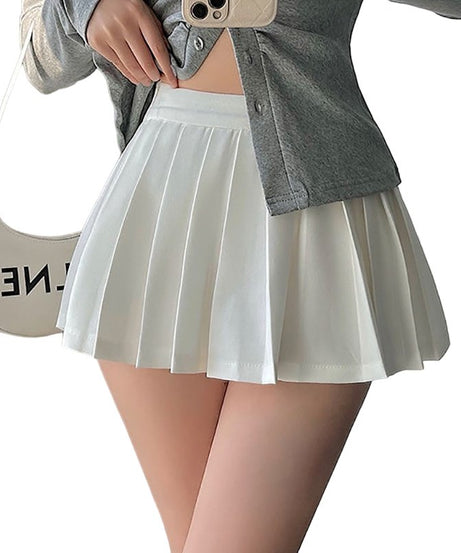 High Waist Pleated Tennis Skirt - Skirts