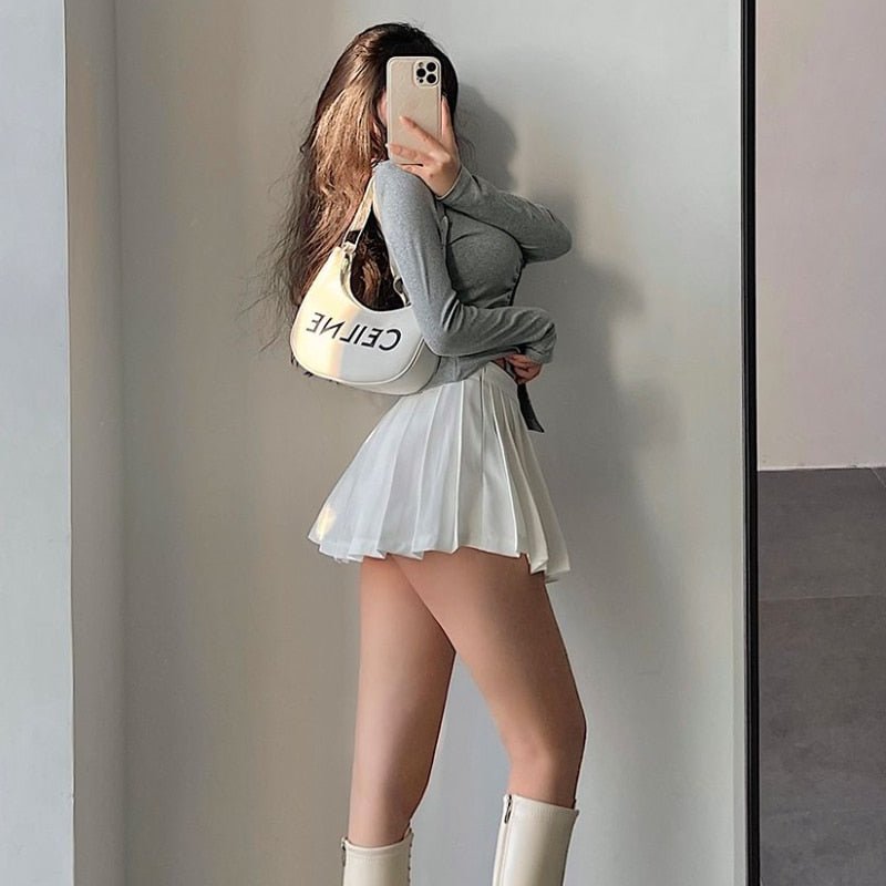 High Waist Pleated Tennis Skirt Shoptery