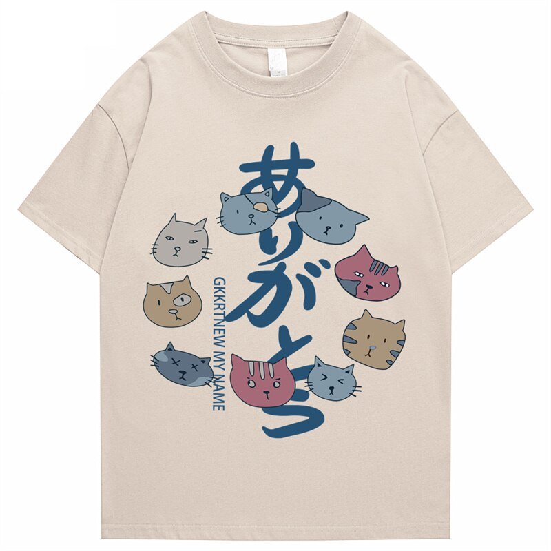 Hip Hop Kanji Cat T-Shirt - T-shirts