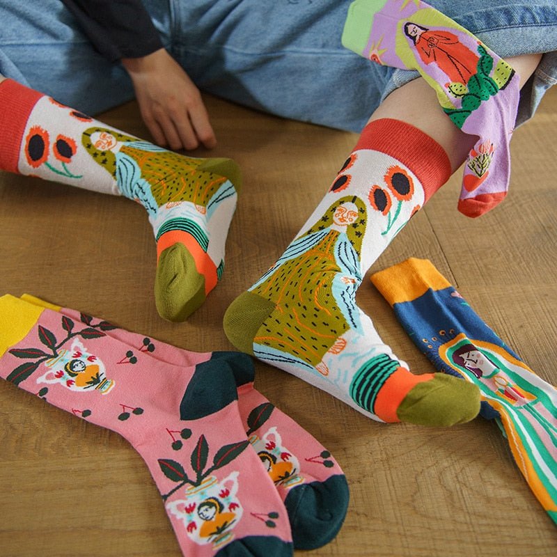 Indie Aesthetic Creative Abstract Socks - Socks