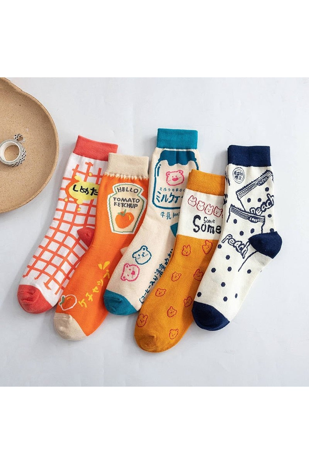 Indie Aesthetic Print Cotton Socks - Socks