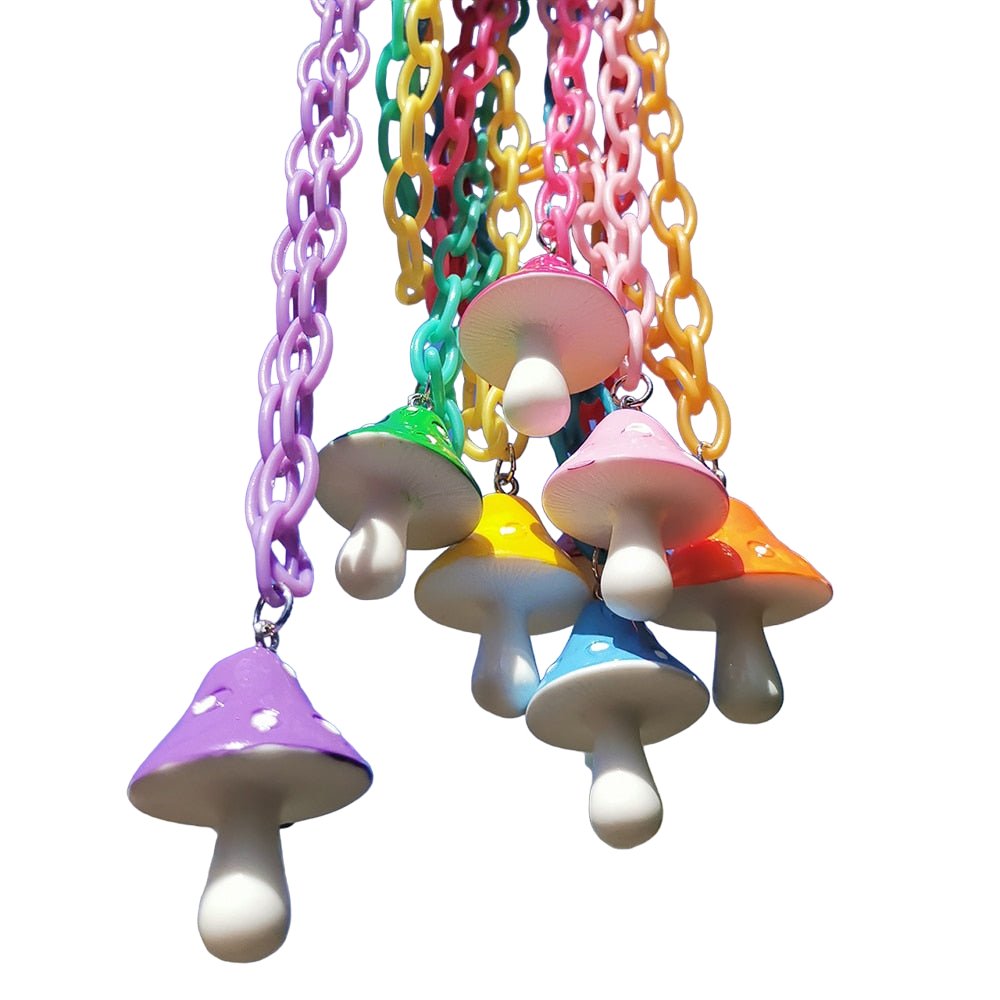 Indie Colorful Mushroom Necklace -
