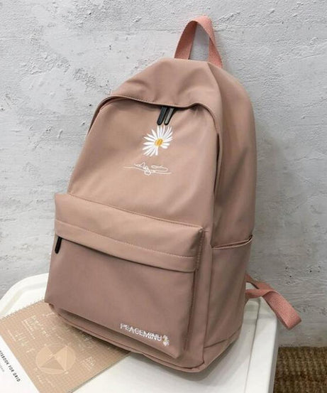 Indie Flower Embroidery Nylon backpack - Bags