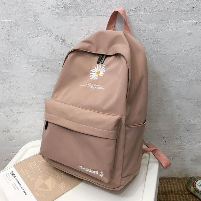 Indie Flower Embroidery Nylon backpack - Bags