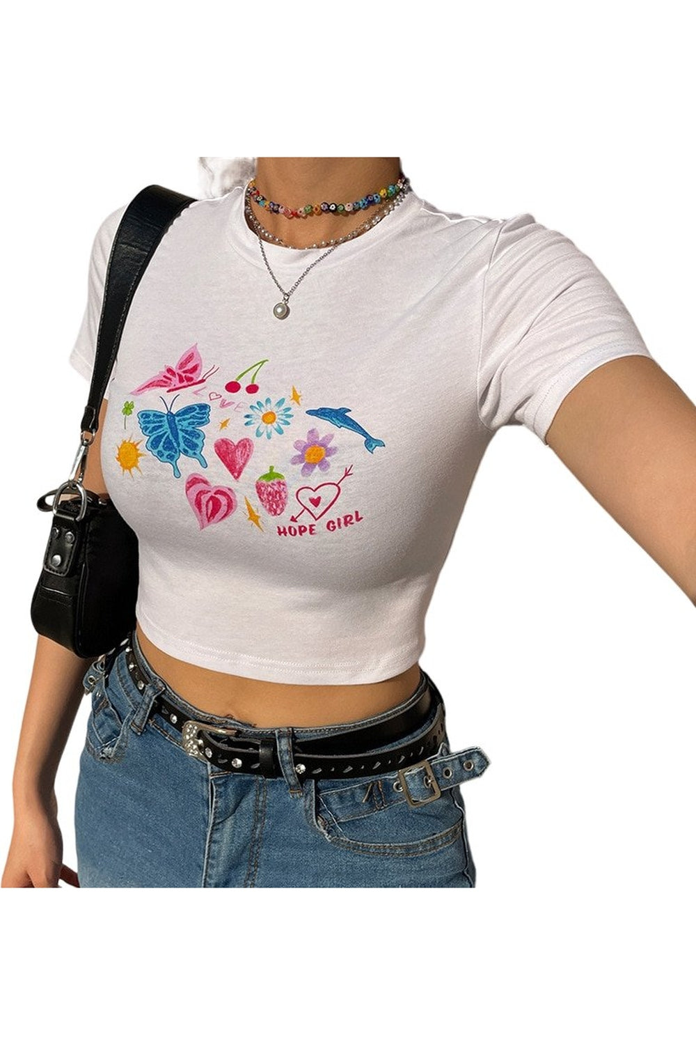 Indie Graphic Crop Top - Crop Tops